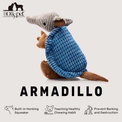 Hollypet Armadillo Squeaky Dog Toys for Medium Large Dogs, 14"
