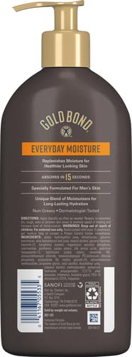 Gold Bond Men's Essentials Everyday Moisture Daily Body & Hand Lotion For Men, 14.5 oz., With Vitamin C