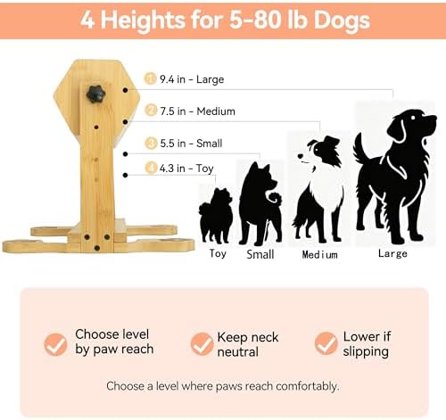 Dog Nail Scratch Board, Dog Nail File Toy with Treat Puzzle, Stress-Free Grinder Alternative, Adjustable Bamboo Nail Filing Board for Anxious Dogs, Small to Large Breeds (80/180 Grit)