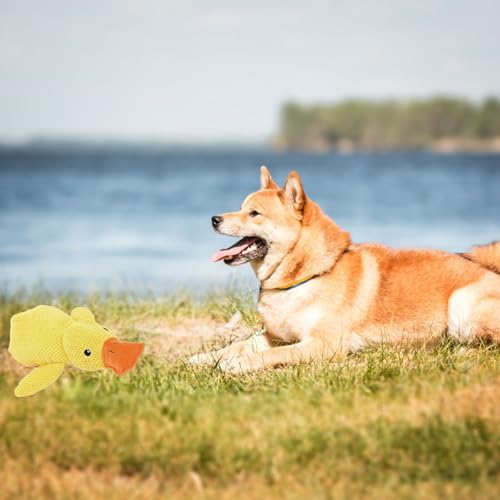 Mellow Dog Calming Duck, 2025 New Yellow Duck Dog Toy, The Mellow Ducks Calming Pillow, Dogs Ducks Toy with Quacking Sound for Indoor Dogs