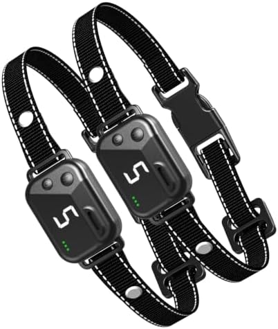 Bark Collar 2 Pack for Large Medium Small Dogs (8-120lbs), Black