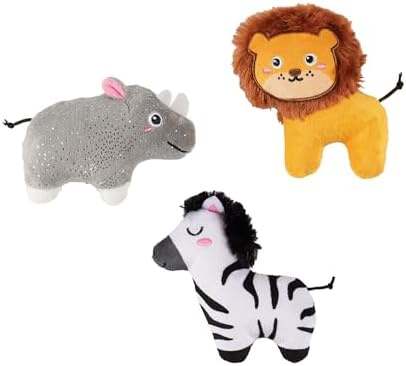 Fringe Studio Plush Dog Toy, 3 Pieces Set, Meet ME AT THE Zoo, Pet Shop Collection (662175)