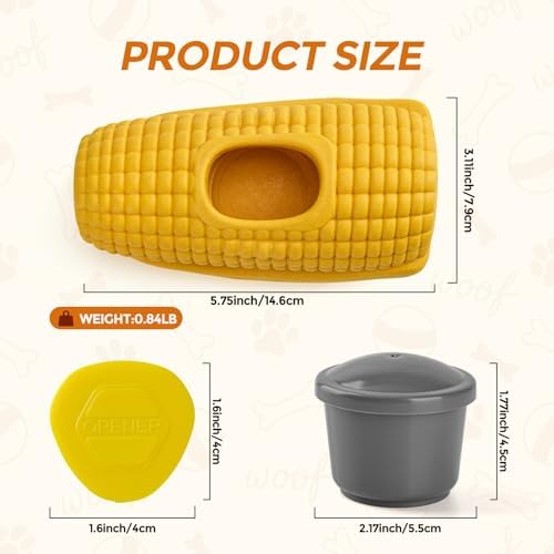 LIFLIX Dog Frozen Treat Toys, Dog Enrichment Toys, Interactive Dog Toys for Large Dogs, Indestructible Dog Toys to Keep Them Busy, Corn Shape