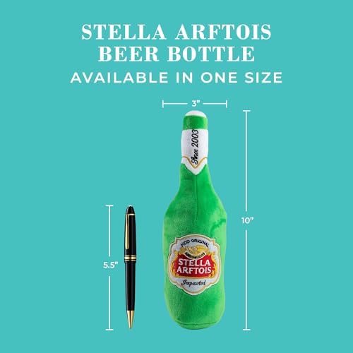 Haute Diggity Dog Stella Arftois Beer Bottle Plush Dog Toy Drink Parody Toy