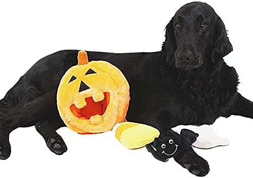 Midlee Pumpkin Find a Toy Halloween Dog Toy Interactive Plush SqueakerGift