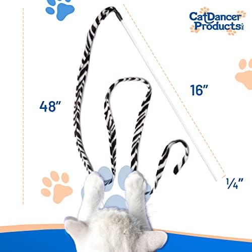 Cat Dancer Products Jungle Cat Charmer, Jungle Wand Toy for Kittens Training, Colorful Ribbon Cat Charmer, Interactive Catcher Wand for Cat Exercise (1 Pack, Multicolor)