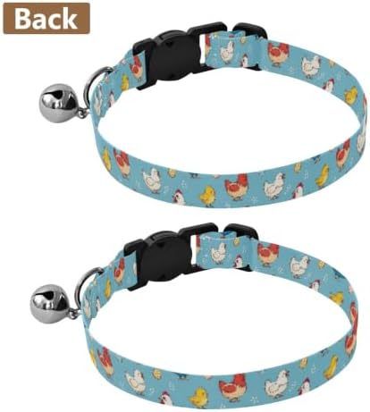 Cute Chicks Colors Poses Pet Collars for Cats, 2 Pack Cat Bell Collar
