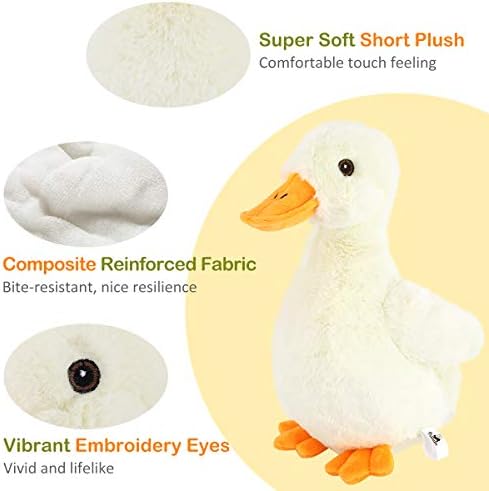 Pawaboo Squeak Plush Duck Dog Toy, Large 12'' Soft Stuffed Duck Pet Toys