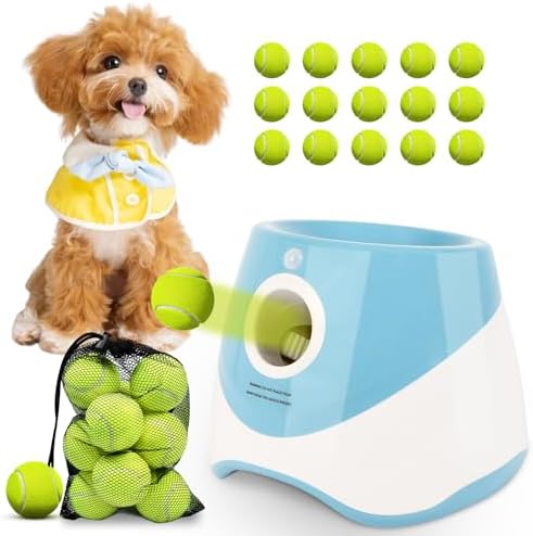 Automatic Ball Launcher for Dogs: Indoor Thrower Fetch Machine,Blue
