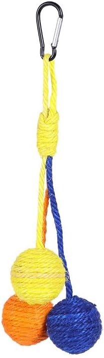 3 Pieces in 1 Cat Scratch Balls Toy Sisal Balls for Cats Tree Hanging Cage