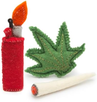 Glaciart One Catnip Joint, Leaf and Lighter Cat Toy Set | Cat Crack for Funny Kittens, Stimulating Toys for Boredom, Exercise & Play | Filled w/Organic Catnip to Excite/Calm Kitty | Organic Idea
