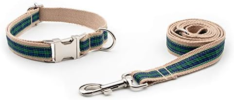 Durable Personalized Dog Collar Laser Engraving Fabric (Green Scotland)