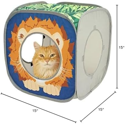 Kitty City Safari Jungle Collapsible Cat Toy Collection, Cube (Pack of 4)