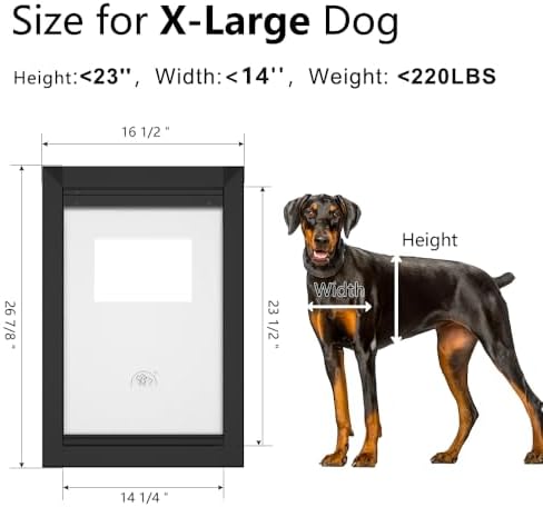 [MAVRICPOWER] Rust Proof Aluminum XL Dog Door for Door