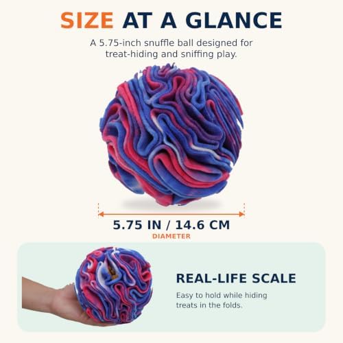 Ablechien Snuffle Ball for Dogs, Sniffle Interactive Treat Toy, Washable Puppy Treat Toy, Foraging Puzzle Ball Toy, Mind Games for Dogs, Enrichment Dog Toys