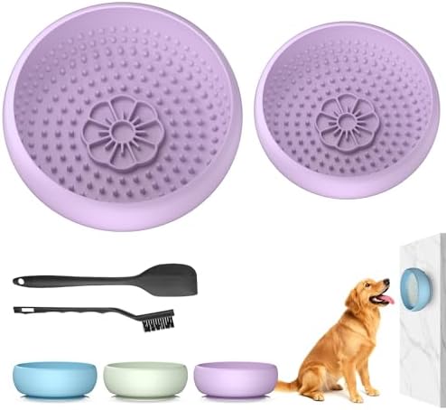2 Pack Dog Lick Bowl, Slow Feeder Licking Bowl(Purple)