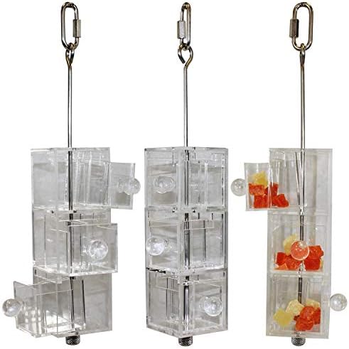 Doors & Drawers - Durable Interactive Treat Forage Box Cage Accessory Toy - for Sugar Gliders, Rats, Chinchillas, Ferrets, Parrots, Hamsters, Squirrels, Hedgehogs, Guinea Pigs & Other Small Pets