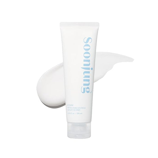 ETUDE SoonJung 10 Free Moist Emulsion, Face Moisturizer, Non-Sticky Lotion for Sensitive Skin, pH Balanced Formula, Panthenol, Madecassoside, Korean Skin Care, Beauty (4.39 Fl Oz)