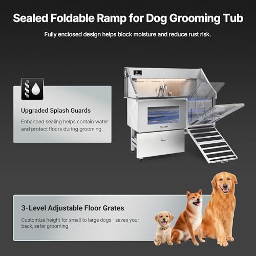 Dog Washing Station with Pet Dryer, 304 Stainless Steel Pet Wash Sink