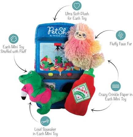 Fringe Studio Ready, Set, Claw Hide and Seek Plush Dog Toy, Pet Shop Collection (289266)