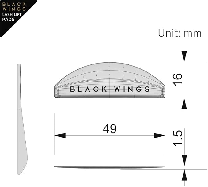 BLACKWINGS Flat Lash Lift Shields, Korean Lash Lift Pads, 1mm Ultra Thin for NO.1 Perm Only, Eyelash Soften Pads for Salon Use
