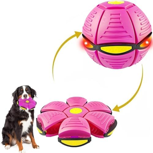 UFO Magic Ball 3-Light Doggy Disc Ball, Portable Dog Toy Flying Saucer Ball