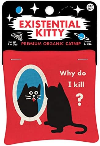 Blue Q Catnip - Cute Cat Toys for Biting w/Funny Graphics - Existential