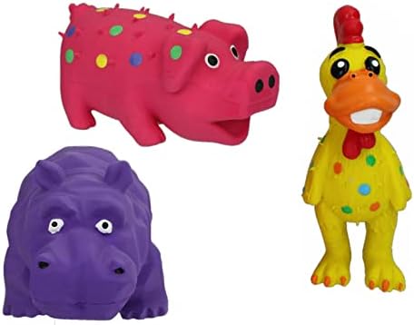 HDP Latex Squeaking MINI Toy Bundle Color:Set Pack of 3