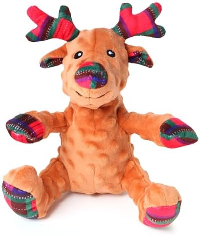 Christmas Dog Chew Toys for Small Medium Large Dogs, Bite Resistant Design Christmas Squeaky Plush Dog Toys Ugly and Cute Elk Used as Puppy
