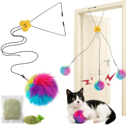 Hanging Cat Toy Bell Ball Kitten Toys for Indoor Cats Self Play
