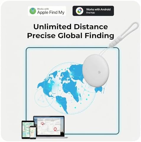 2026 Upgraded Pet GPS Tracker, 2 Pack, for Dogs, Cats & Small Animals, No Monthly Fee, IPX6 Waterproof, Works with Apple Find My & Google Find Hub, 365-Day Battery Life, Compatible with iOS & Android