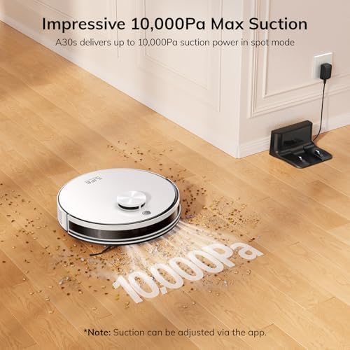 ILIFE A30s Robot Vacuum, 10000Pa Max Suction | LiDAR Navigation, Home Mapping, No-Go Zone, 150 Mins, App, Voice and Remote Control, for Hard Floor, Carpet and Pet Hair