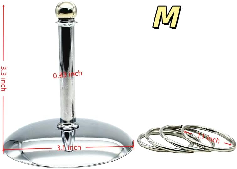 Fosrion Stainless Steel Parrot Ring Toss Toy, Interactive Training & Enrichment Toy for Parrots – Bite-Proof, Anxiety Relief, Exercise Fun for All Kinds of Parrot (Medium)