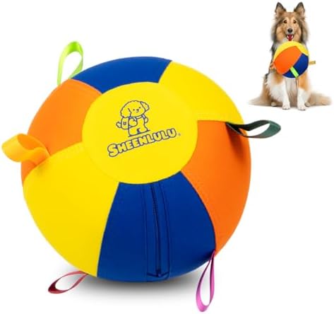 Small Herding Ball for Dogs, 9.8" Dog Soccer Ball with Straps