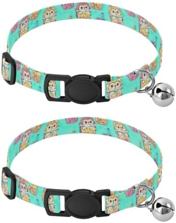 Cute Cartoon Hedgehogs Kitten Collar 2 Pack Collars for Puppies Adjustable Length 10.6" to 17.1"
