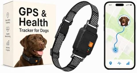 Smart Dog GPS Tracker Collar, 2026 Accurate WiFi GPS Location,Wireless Pet Fence, Health Monitoring Update, NO Monthly Fee App Cantrol, Waterproof, Virtual Boundaries, Fast Megnatic Charging [Black]