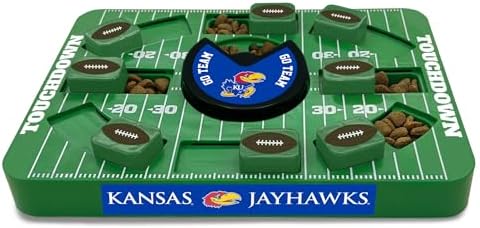 Pets First NCAA Kansas Large Puzzle Toy - Interactive Dog Treat & Slow Feeding Toy