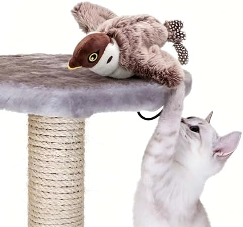 Interactive Flapping Penguin Pet Toy with Chirp Sound, Hanging & Placeable Plush Toy for Cats Dogs, Relieve Boredom Prevent Furniture Scratches
