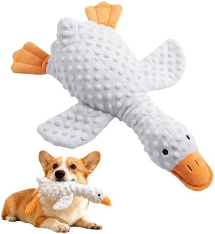 Indestructible Squeaky Dog Toy for Aggressive Chewers, Plush Teething Toy