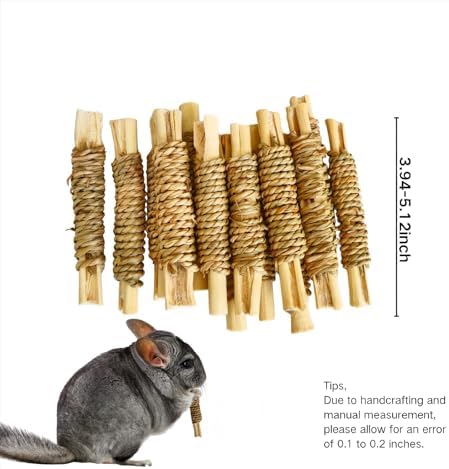 15pcs Rabbits Chew Toy,Sweet Bamboo Chew Stick for Small Animals