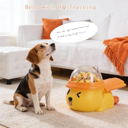Interactive Dog and Cat Treat Dispenser - Slow Feeder Puzzle Toy | extra-large pedal, adjustable food outlet fits different kibble & treats, slow eating, mental stimulation, IQ training