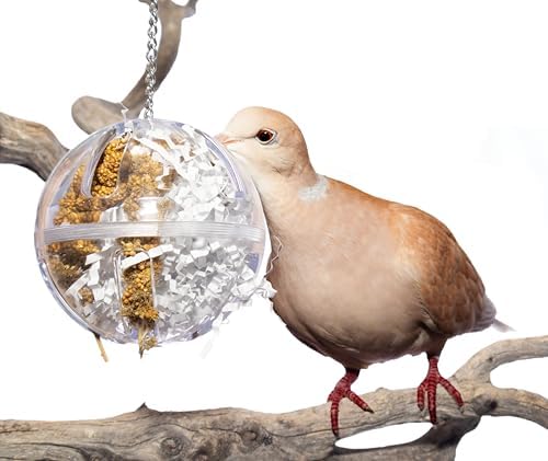 Bird Foraging Ball Toy, 3.5 Inch, Interactive Hanging Treat Dispenser & Enrichment Toy for Cockatiels, Parrotlets, Conures, Caiques, Small Parrots, and Doves, Forage Toy