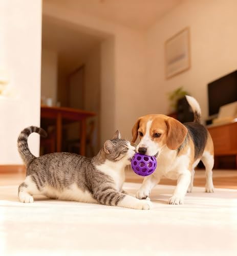 2PCS pet Bell Ball Toy,Suitable for Dogs, Cats, and Other Animals. Safe and Durable, bite-Resistant Design, Interactive Toy, Promotes Activity, an Essential Daily Plaything for Pets.