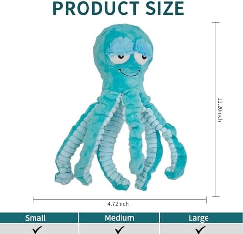 Squeaky Octopus Dog Toys，Interactive Plush Toys for Large Medium Pets