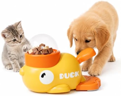 Duck-Shaped Treat Dispenser Toy for Cats and Dogs