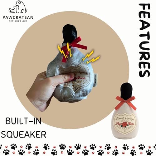 7" Squeaky Plush Toy for Puppies Small Dogs Self Etertainment Washable Soft Made [PET ONLY] (Grey Bottle)