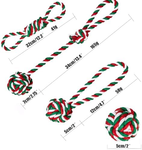 Dog Rope Toy,Dog Toys 4 Pack for Fun and Teeth Cleaning Dog Rope Toys for Medium to Small Dogs