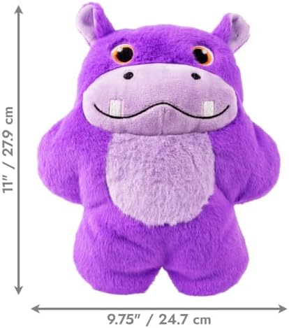 KONG Snuzzles Dog Toy X-Large – Plush Squeaky Dog Toy for Large Breeds – Ultra-Soft, Crinkle Sounds, Durable Interactive Dog Chew Toy for Medium & Large Dogs (Hippo)