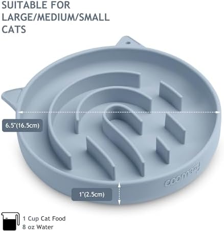 Coomazy Slow Feeder Cat Bowl Silicone Pet Puzzle Feeder for Slow Eating
