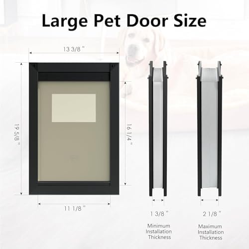 MAVRICPOWER Weatherproof Aluminum Large Dog Door for Door